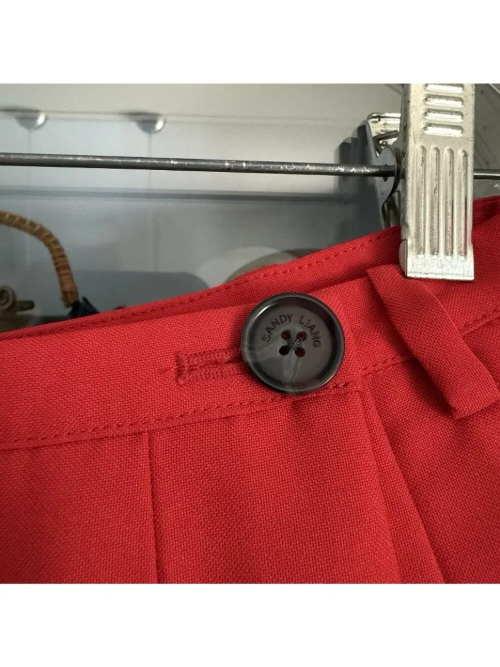 Sandy Liang Franc Micro Skort Mini Pleated Red - Picture 4 of 13